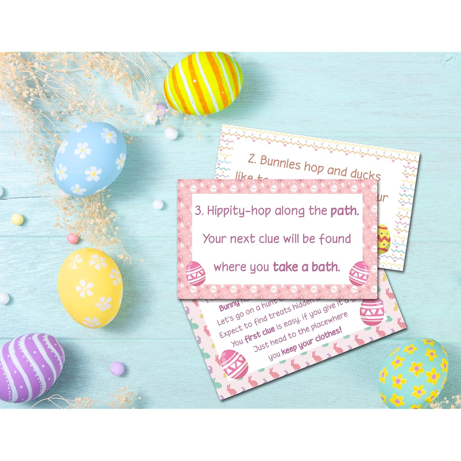 Easter Scavenger Hunt Games, Easter Treasure Hunt Clue Cards, Easter Party Games For Family Adults, Easter Treasure Riddle Egg Hunt Game, Easter Indoor Outdoor Activities