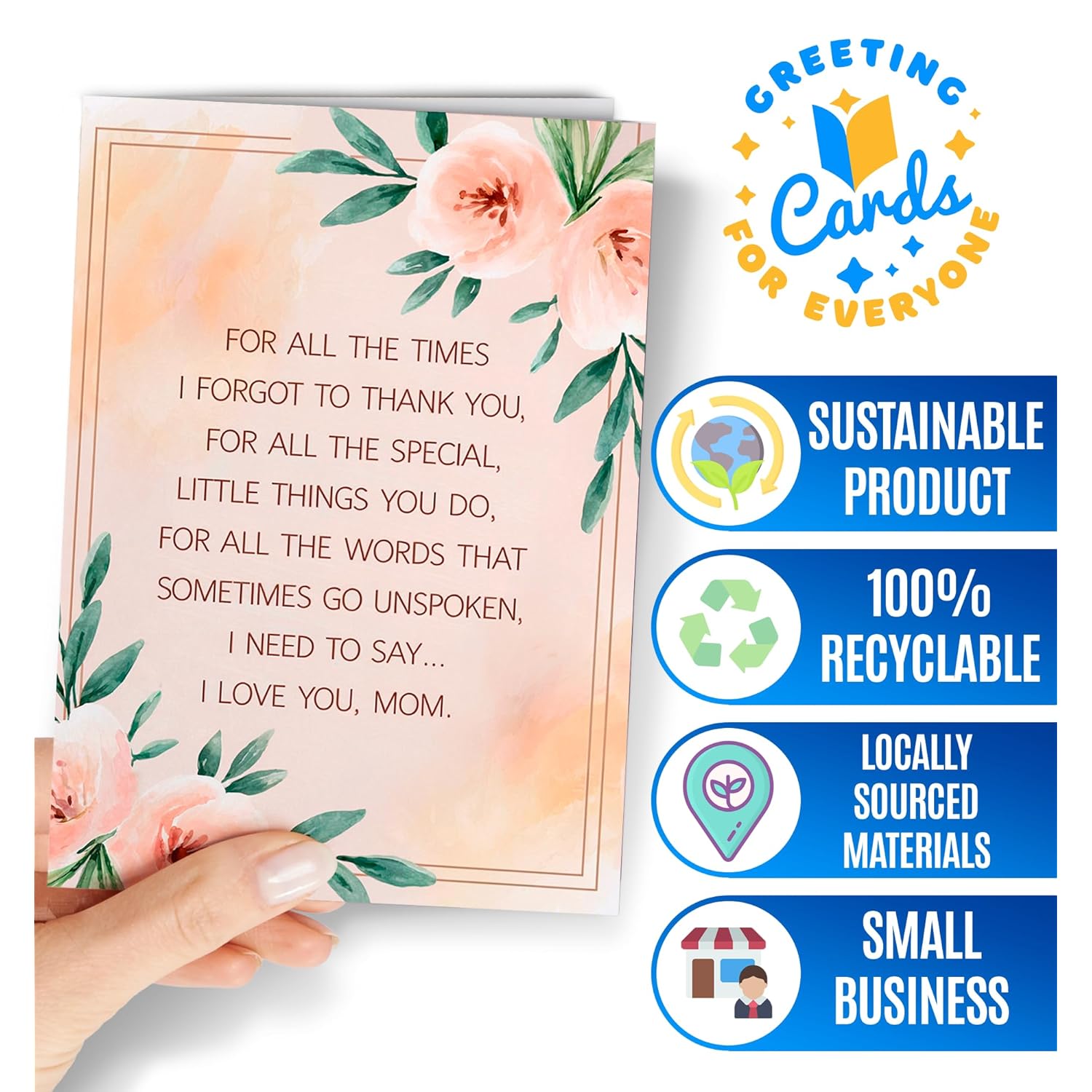 Birthday Card For Mom From Daugther Or Son - Sweet Heartfelt Mother'S Day Card - Happy Birthday - Thank You Appreciation To My Mom Greeting Cards - Sentimental For All The Times Moms