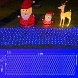 Net Lights Outdoor Mesh Lights, 12Ft X 5Ft 360 Led Blue Christmas Light Outdoor Waterproof, 8 Modes Connectable Clear Wi