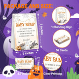 Halloween Baby Shower Games, Ghost Measure The Baby Bump For Pumpkin Gender Reveal Party Supplies Decorations, 1 Standing Sign + 50 Tickets - A03