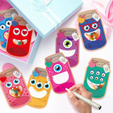 Mason Jar Valentines Day Cards - 48 Pack Monster Mason Jar Valentine Exchange Cards With Treat Bag Bulk For Kid, Funny Monster Exchange Gifts For Boys Girls Classroom Party(Candy Not Included)