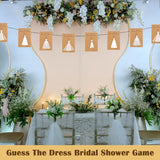 200 Pcs Guess The Dress Bridal Shower Cards For Guests, Include 100-Pcs 5 X 7 Inch Wedding Shower Cards And 100-Pcs White Crayons Fun Wedding Favors Decorations(Brown)