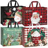 12 Pack 17" Extra Large Christmas Gift Bags, Reusable Non-Woven Christmas Tote Bags With Handles, Perfect For Xmas Gift Wrap/Party Favor Supplies, 16.9" × 12.6" × 6.8"