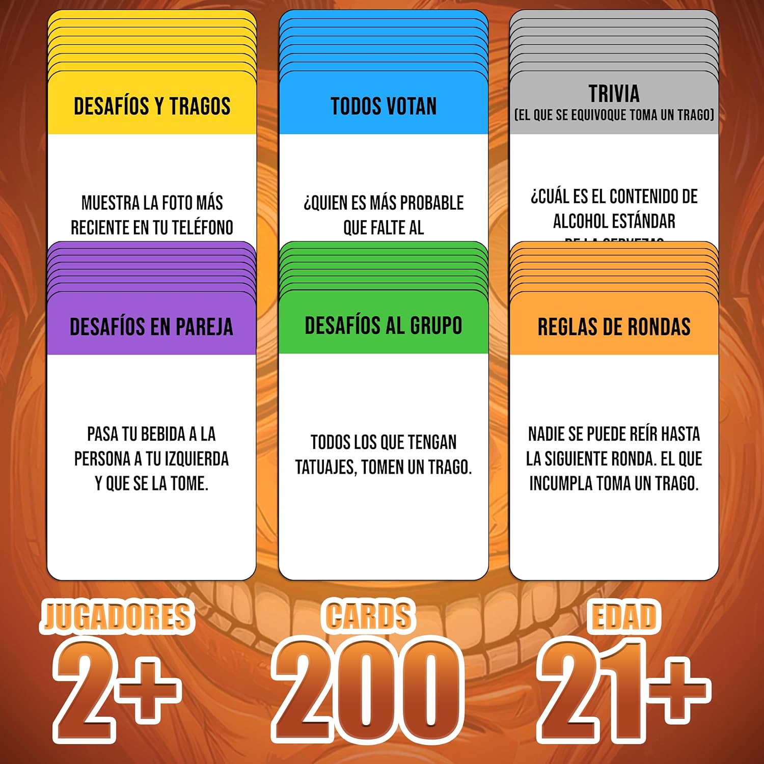 Desafíos Y Tragos – Juego De Cartas Para Adultos | Juegos De Mesa En Español Con Alcohol | Drinking Game Para Fiestas, Bachelorette, Parejas, Cumpleaños | Tragos Y Retos Latinos Divertidos