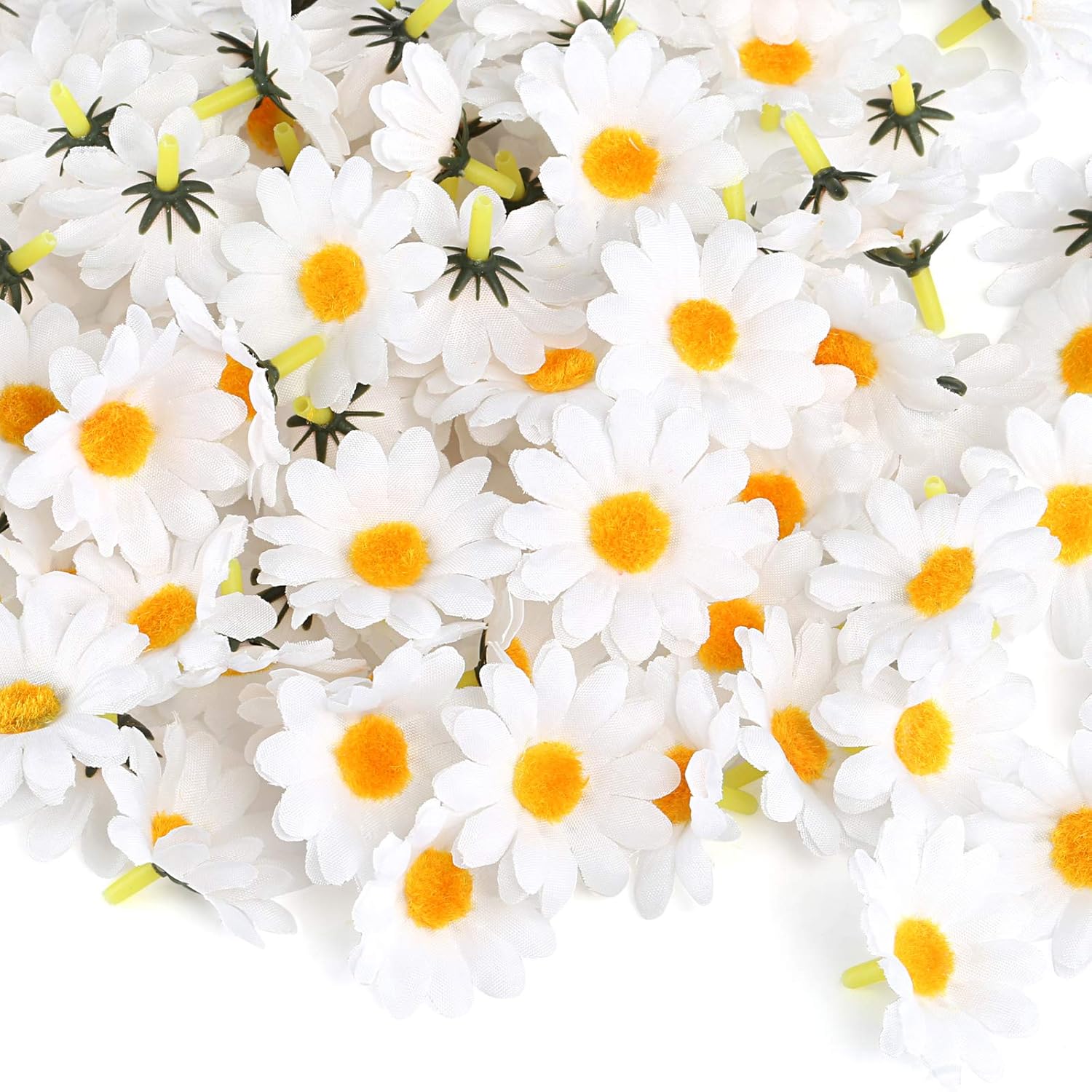 120Pcs Silk Daisy Faux Flowers, Artificial Daisy Heads, Faux Daisies For Wedding, Party Decorations, Diy Crafts (White)