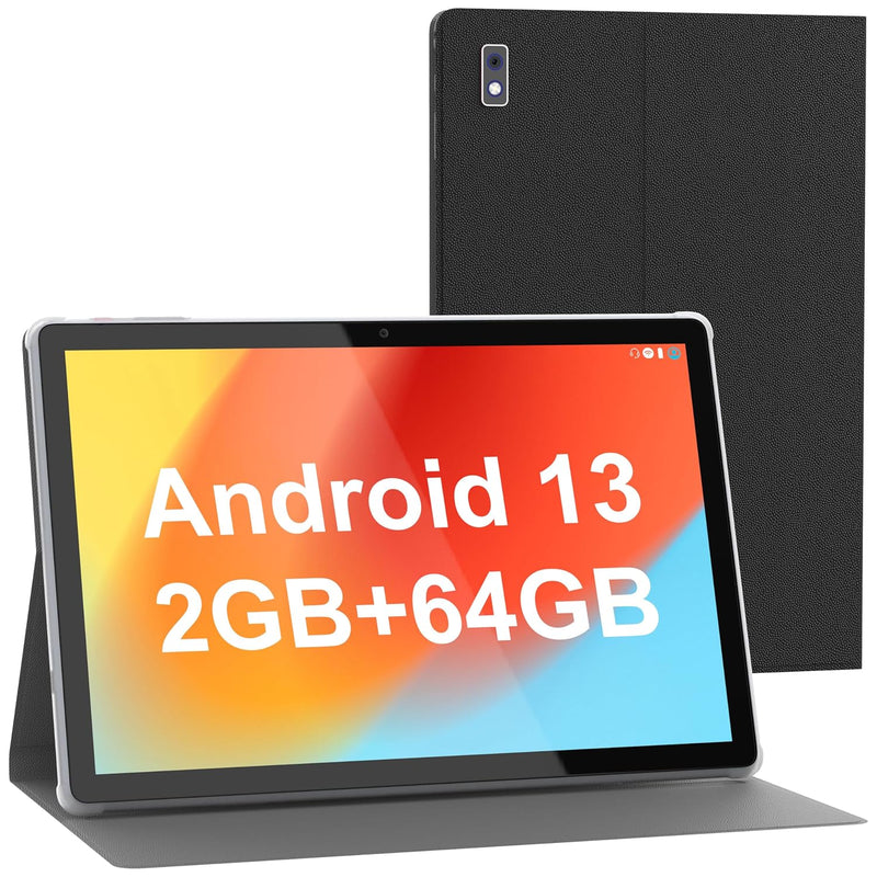 Android 13 Tablet,10.1 Inch Tablet With Case, 64Gb Rom Quad-Core Processor 500