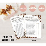 Baby Shower Games - Guess Who Mommy Or Daddy Game For 30 Guests With Game Cards, Gender Reveal Game, Cowboy Baby Shower Supplies (31)