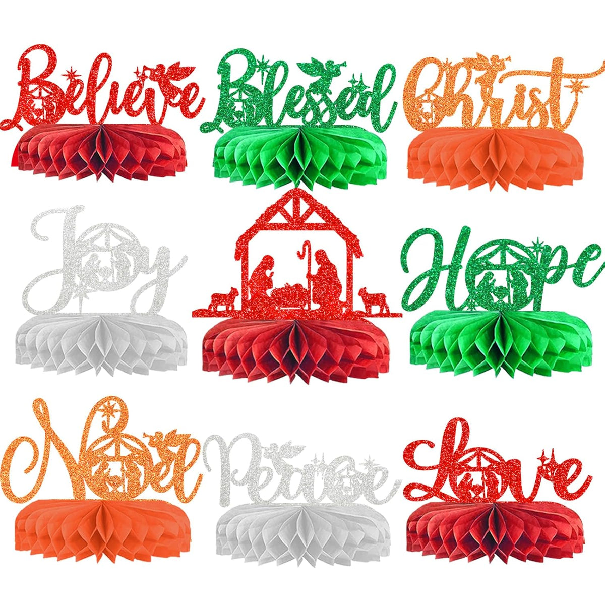 Christmas Honeycomb Centerpieces Jesus Christmas Decorations Religious Christmas Decorations For Christmas Party Table Decorations Christmas Party Decorations Christmas Party Supplies