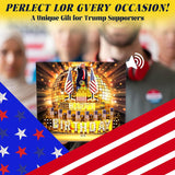 Birthday Card, Talking Donald President Greeting Cards With Real Voice Message & Light For Men And Women, Parents, Couples (Birthday -Golden Cake)