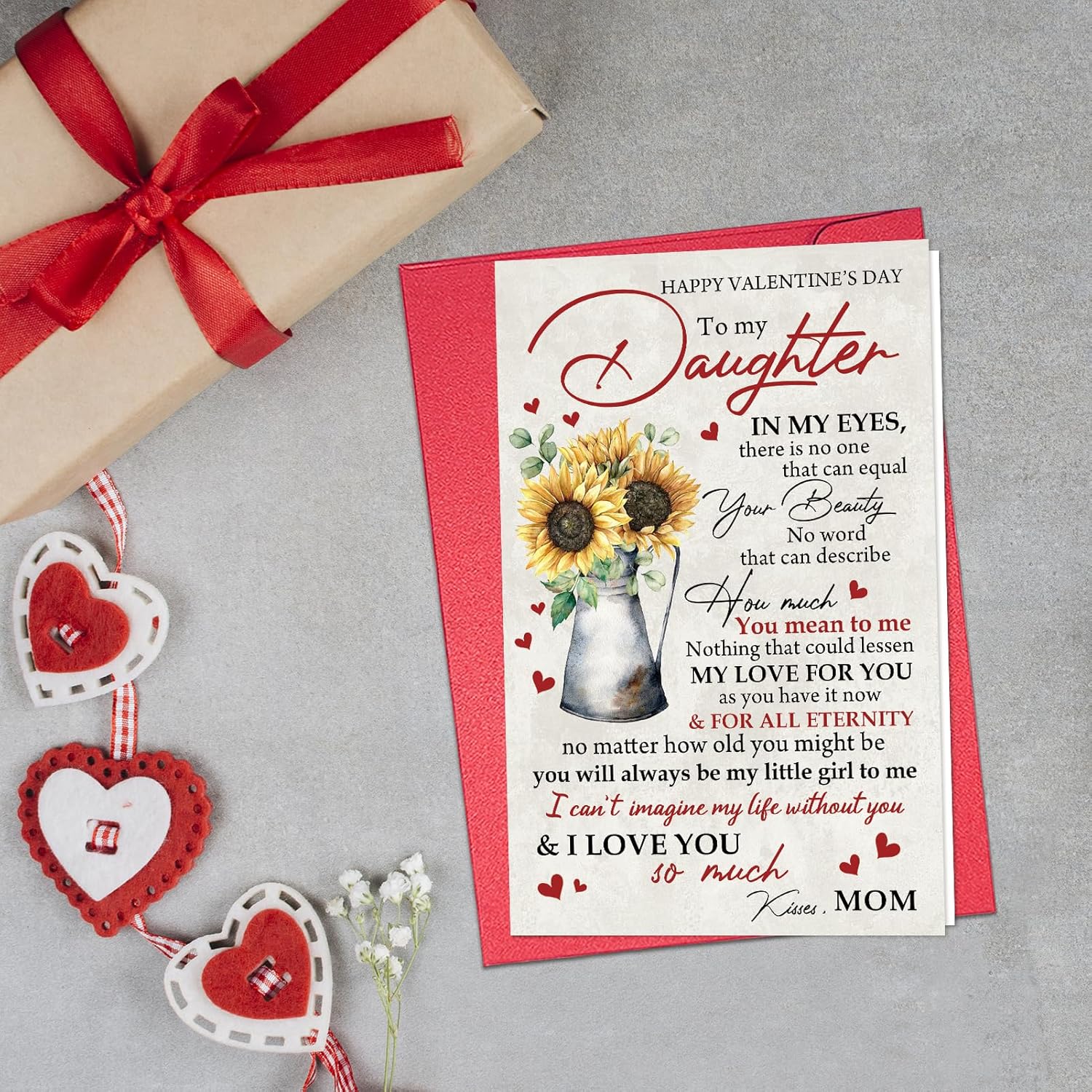 Happy Valentines Day Card For Daughter, Sweet Daughter Valentines Day Card From Mom, Funny Valentine’S Day Gifts For Her, I Love You So Much Cards