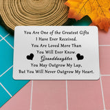 Granddaughter Gifts From Grandma And Grandpa To My Granddaughter Gift Cards For Granddaughter Great Granddaughter Birthday Card Laser Wallet Card Love Note Insert Card Gift For Granddaughter