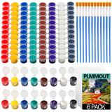 Mini Acrylic Paint Sets For Kids,12 Pcs Paint Strips In 8 Colors With 12 Paintbrushes,Washable Watercolor Paint Set With 6 Pcs Painting Canvas,Birthday Home Party Favors