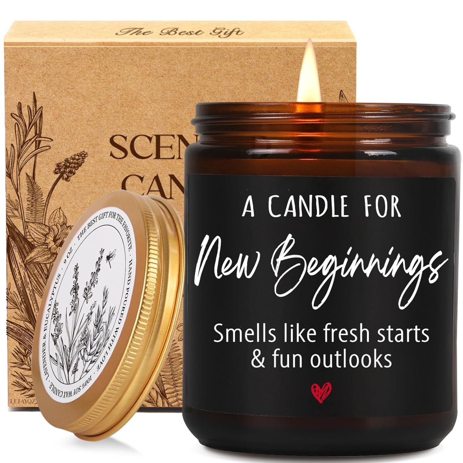 New Beginnings Candle Gifts For Women Men, Funny Fresh Start Candle, Job/Divorce/Breakup/Funny Home/Congratulations, People Moving Away/New Relationship/Going Away Gifts For Women, Men, Coworker-48