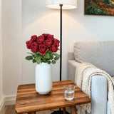 12Pcs 22" Red Real Touch Roses Artificial Flowers Realistic Rose Long Stem Roses Artificial Flowers For Home Party Wedding Table Centerpieces Décor(Red)