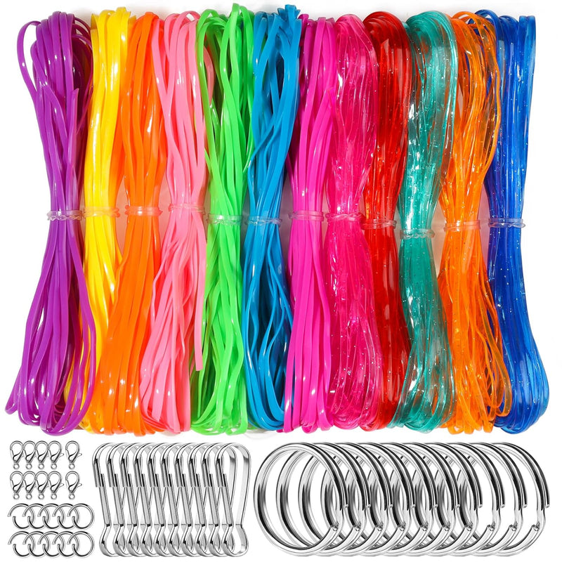 Lanyard String Kit, 12 Colors Plastic String Lacing Cord, Bright And Glitter C