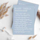 Baby Trivia Game Kits For Baby Shower - Minimalism Sky Blue - 30 Fill In The Blank Game Cards With 1 Answer Card Each Set, Gender Reveal, Gender Neutral?Party Favor & Decor - B06