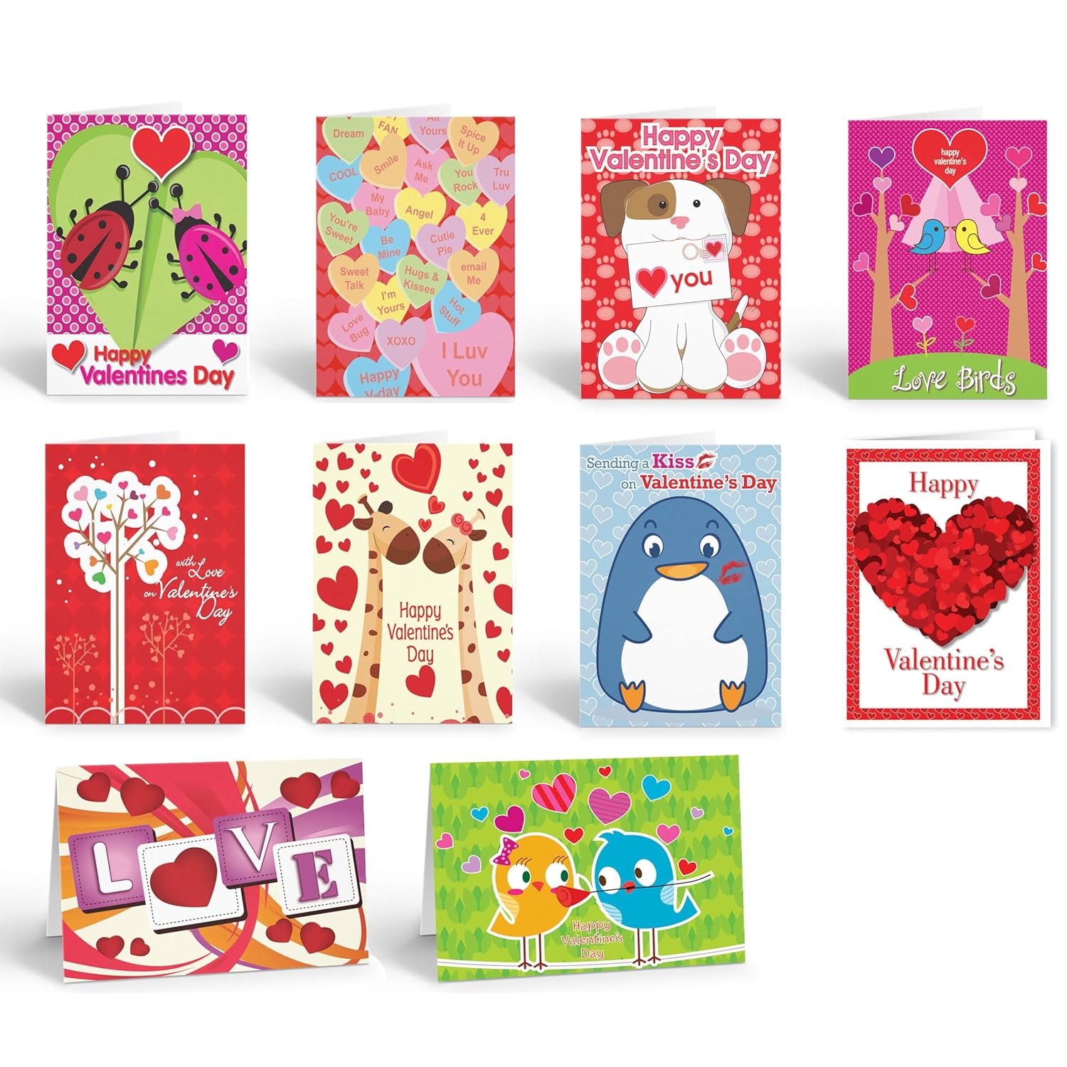 Stonehouse Collection | Assorted Cute Valentine's Day Cards | Variety of Adorable Kids Valentines | Loving Greeting Cards (Assorted)