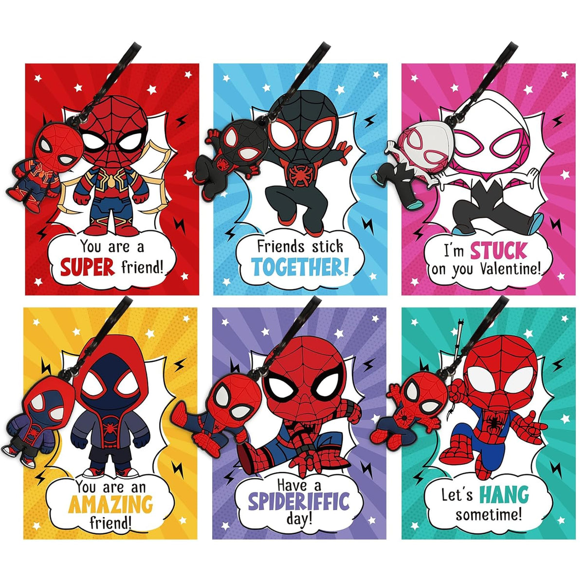 24 Pack Valentines Day Cards For Kids With Key Chains For Valentine'S Classroom Exchange, Valnetine'S Day Gifts For Kids Party Favor, Game Prizes