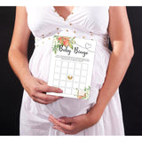 White Floral Peach Baby Bingo Game, Baby Shower Game, Pack Of 30 Game Cards, Gender Neutral Boy Or Girl, Fun Baby Game And Activity - Fa32