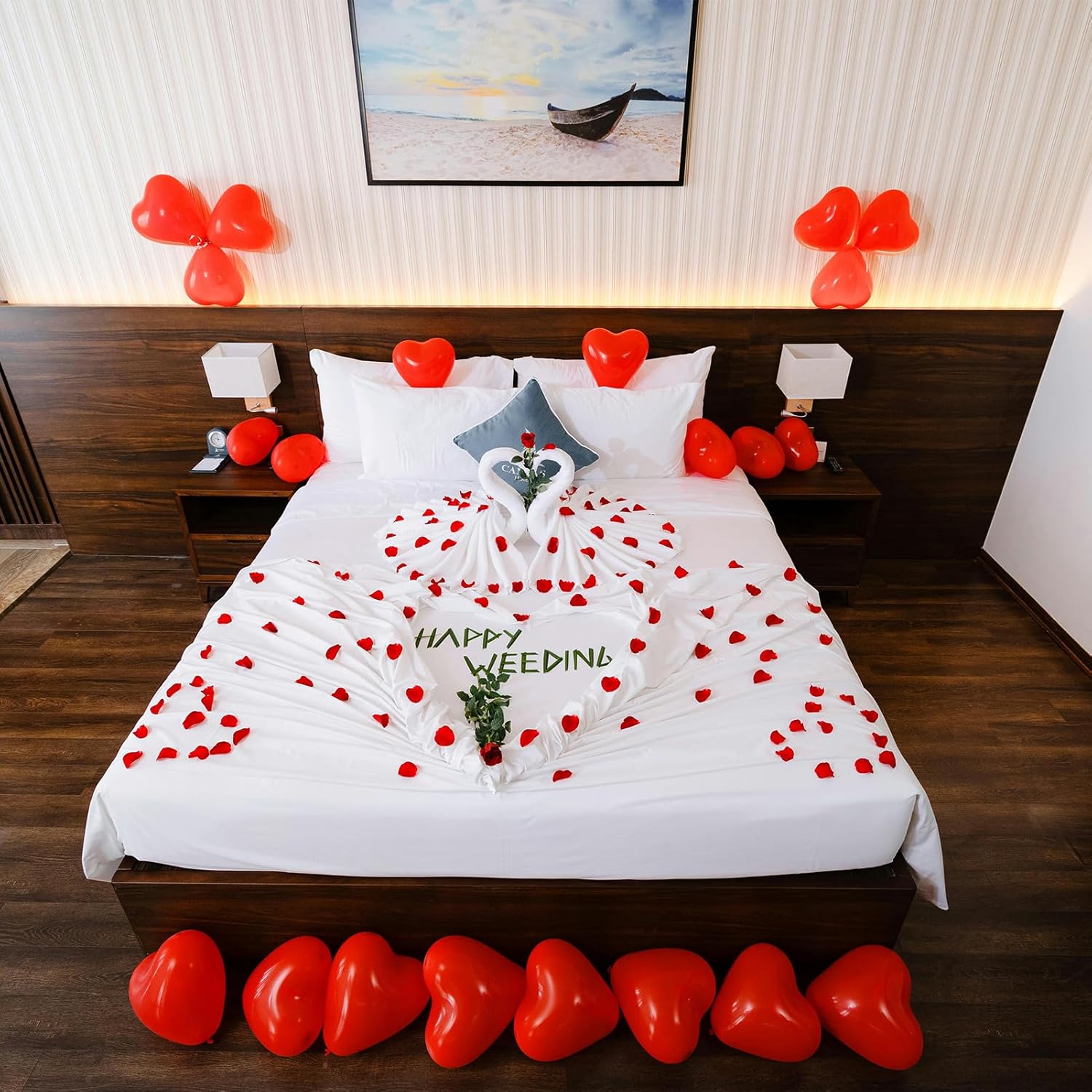 Artificial Petals Rose Petals 200Pcs Silk Rose Petals Flower Petals For Wedding Flower Girl Basket Anniversary Romantic Night Party Table Centerpieces Valentines Decoration(Rose Red)
