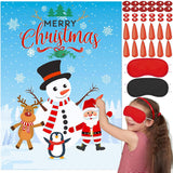 Pin The Nose On The Snowman Reindeer Santa Claus With Carrot Nose Reusable Stickers Christmas Games For Kids Teens Indoor Christmas Party Favors