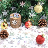 Snowflake Confetti - 300 Pcs Glitter Christmas Confetti For Winter Wonderland Party Decorations, Holographic Snow For Winter Wonderland Baby Shower Decorations