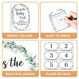 Greenery Baby Shower Party Game Set, Guess The Baby Food, 1 Standing Sign With 25 Answer Cards & 6 Number Cards, Gender Reveal Party Game Decoration Supplies(5"X7") - Food-D01