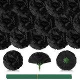 30 Pcs Marigold Flower Heads Bulk, Mexican Black Artificial Marigold Flowers For Day Of The Dead Decorations Diy Wreath Garland Craft Indian Diwali Dia De Los Muertos Halloween Home Decor