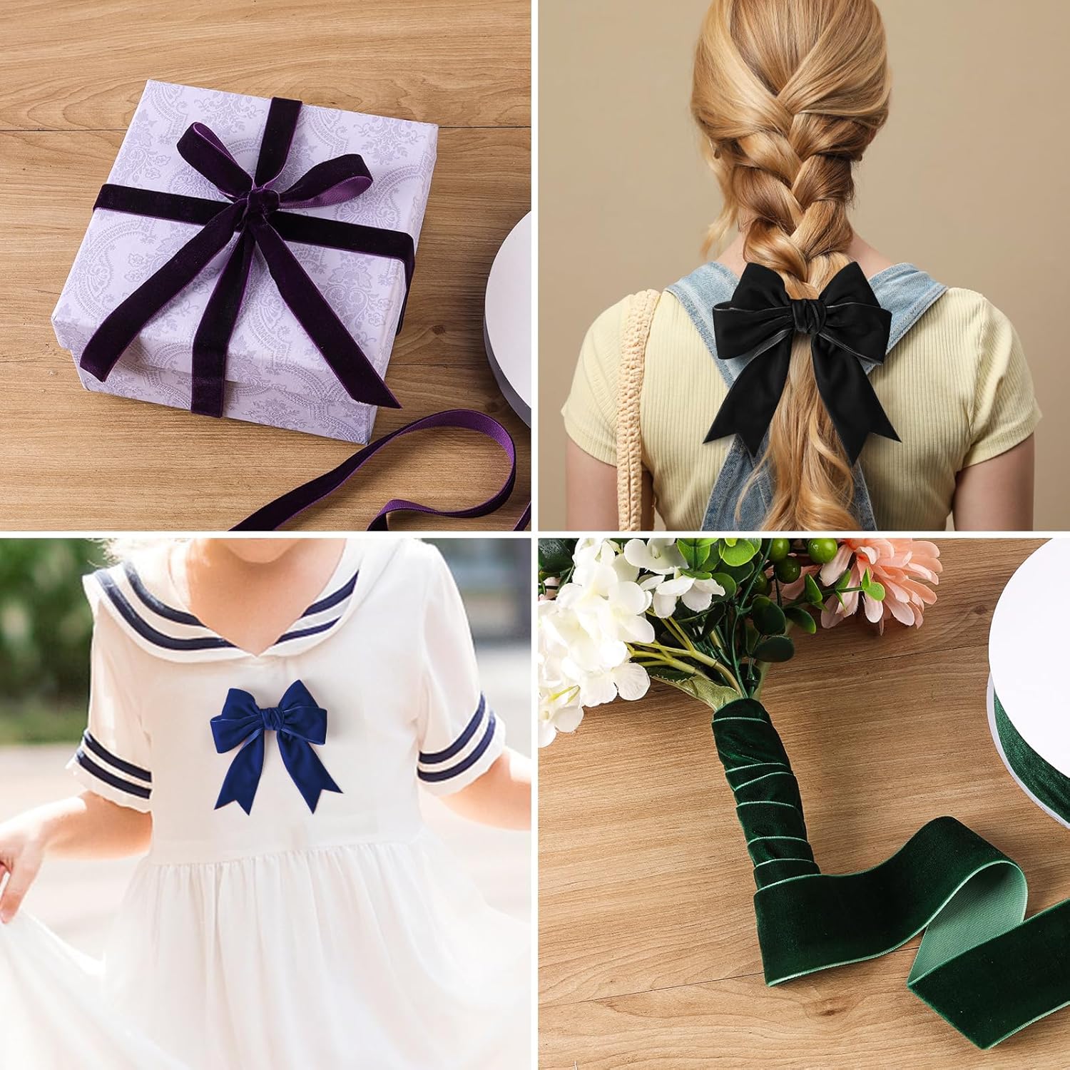 Burgundy Velvet Ribbon 1-1/2 Inch X 20Yd,Great For Gift Wrapping,Hair Bows,Christmas,Wedding Party Decoration(1-1/2" Burgundy)