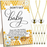 51 Pcs Don'T Say Baby Shower Game Bee Baby Game Sign Wooden Baby Shower Table Decor 50 Bee Felt Necklaces Bee Shape Necklaces For Baby Shower Winner Prizes Gender Reveal Party Favors