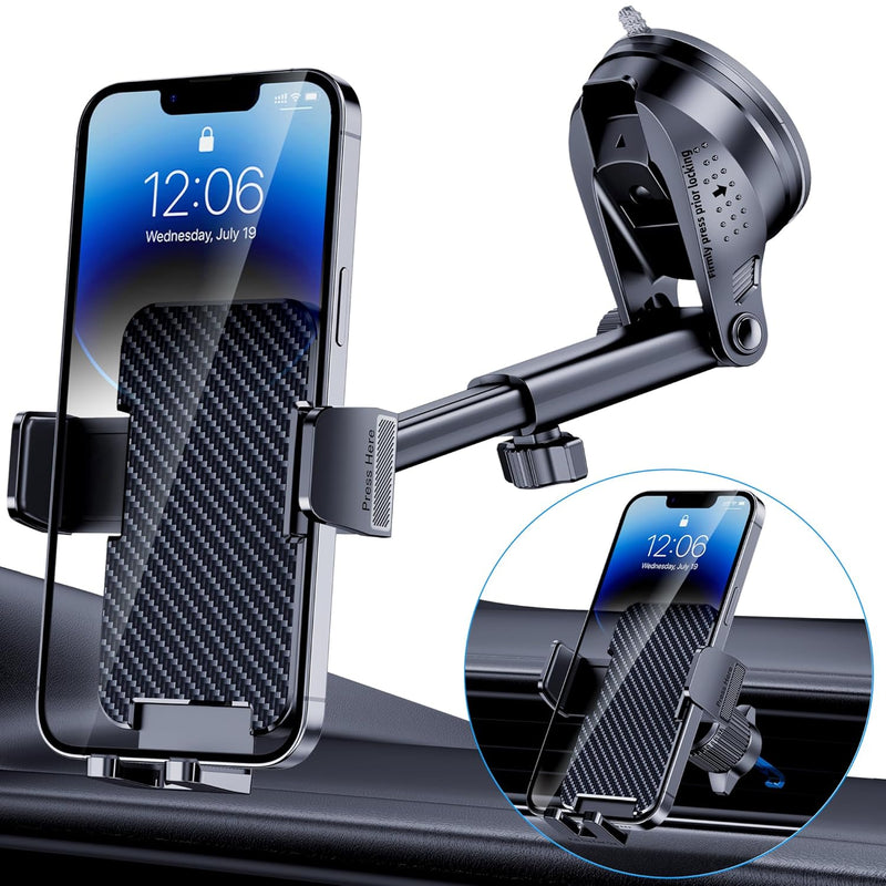 Phone Holder Car [Military-Grade Suction] Universal Mount for iPhone & Android