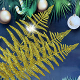 10Pcs Artificial Gold Leaf Fake Leaves Glittering Gold Flowers Fake Foliage Gold Ornaments For Christmas Tree Christmas Picks Gold Decor Wreath Decorations(Gold)
