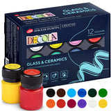 Porcelain And Ceramic Paint Set – 12 High-Pigment, Opaque, Lightfast Colors (20Ml) – Works On Dark & Light Surfaces – Diy & Professional Use By Nevskaya Palitra