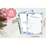 Bridal Shower Games, Blue Hydrangea Theme Wedding Shower Games, Bridal Shower Decorations Supplies Activities Ideas, Bachelorette, Engagement Party Game Cards Favors For 25 Guests -A11