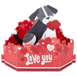 Hallmark Valentines Day Pop Up Card with Sound and Motion (Dog) Paper Wonder Card for Anniversary, Romantic Birthday, Love
