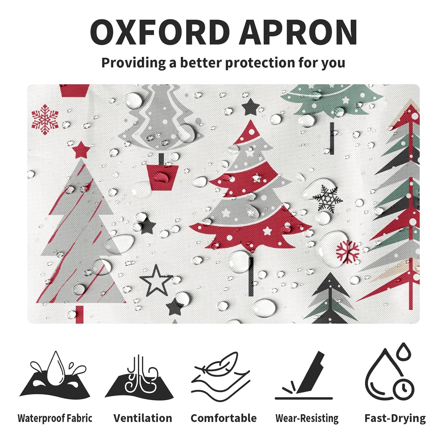 Christmas Tree Apron Xmas Aprons With Pocket Snowflake Stars Adjustable Bib Aprons For Women Winter Pine Trees Cooking Apron For Holiday Suitable For Bbq Grill Drawing Haircut