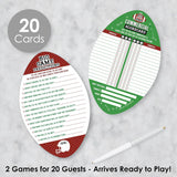 Big Dot of Happiness The Big Game - 2-in-1 Football Party Cards - Activity Duo Games - Set of 20