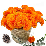 100 Pcs Marigold Flowers Heads With Floral Stems, Silk Orange Artificial Flowers For Diwali Day Of The Dead Diy Marigold Garland Wreath Decor (100)