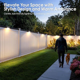 8 Pack Solar Fence Step Lights Waterproof Warm White LED Deck Railing Patio Lights