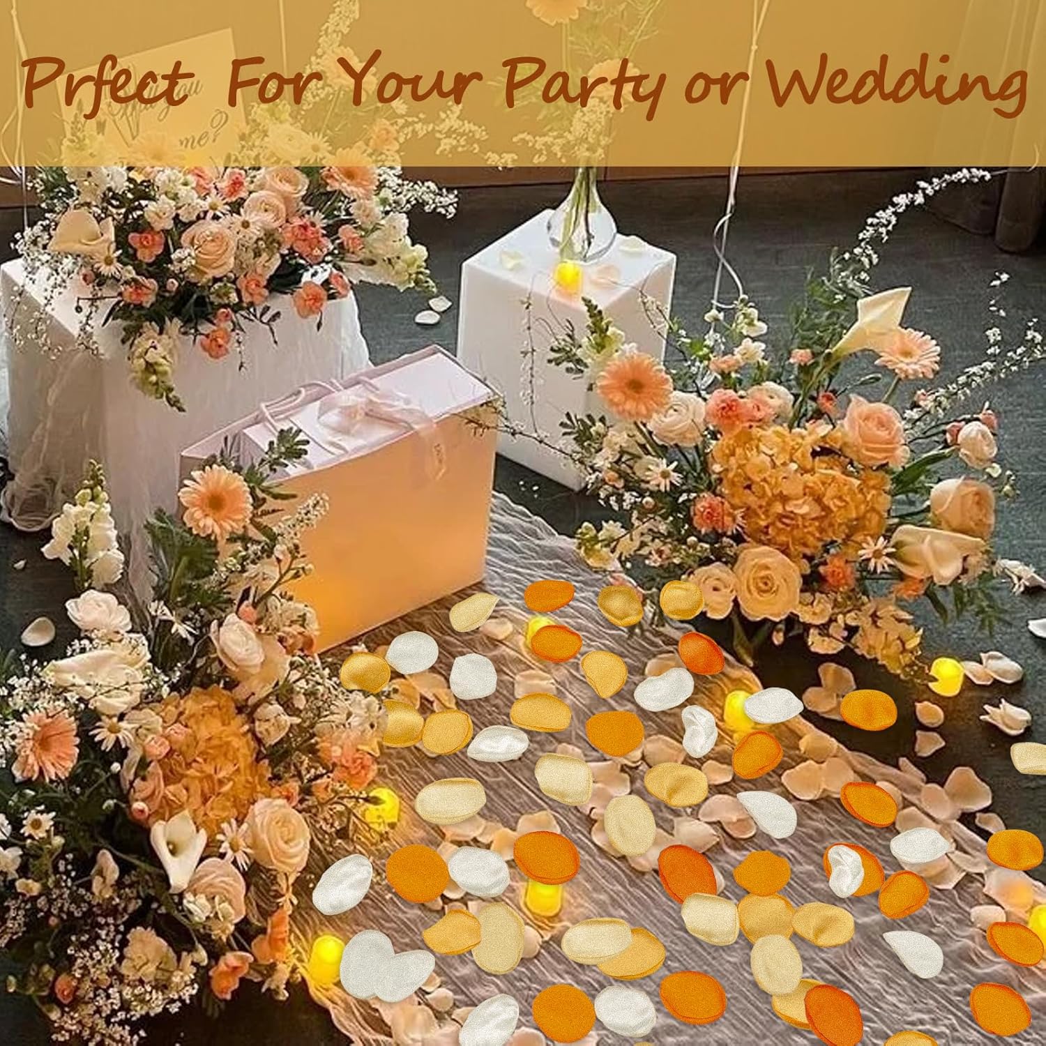 300Pcs Silk Rose Flower Petals Burnt Orange Artificial Flower Petals Fake Rose Petals For Wedding Flower Girl Basket Bridal Shower Aisle Runner Party Romantic Night Valentines Day Decoration