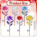 6 Pcs Valentines Galaxy Rose Light Up Rose Led Flower Gifts Colorful Artificial Rainbow Crystal Flower For Lover Girlfriend Mom Her Mother'S Day Birthday Wedding Gift, 9.84 Inches (Multicolor)