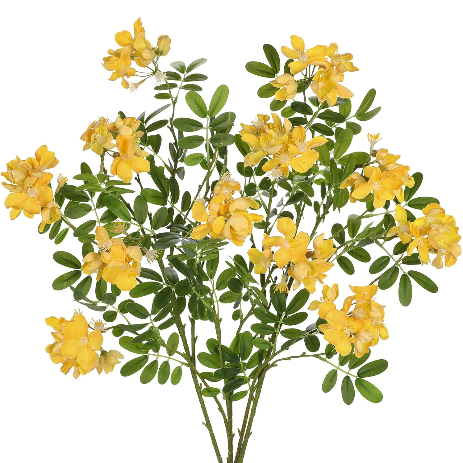 Artificial Yellow Flowers 29.5 Inch Long Stem Locust Flower Stems Faux Silk Sophora Japonica Blooms For Home Decor Wedding Centerpieces Wreath Farmhouse Floral Arrangements