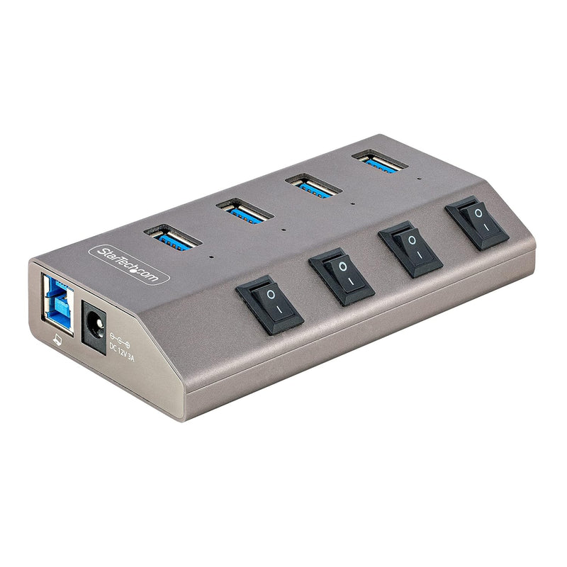 StarTech.com 4-Port Self-Powered USB-C Hub with Individual On/Off Switches, US