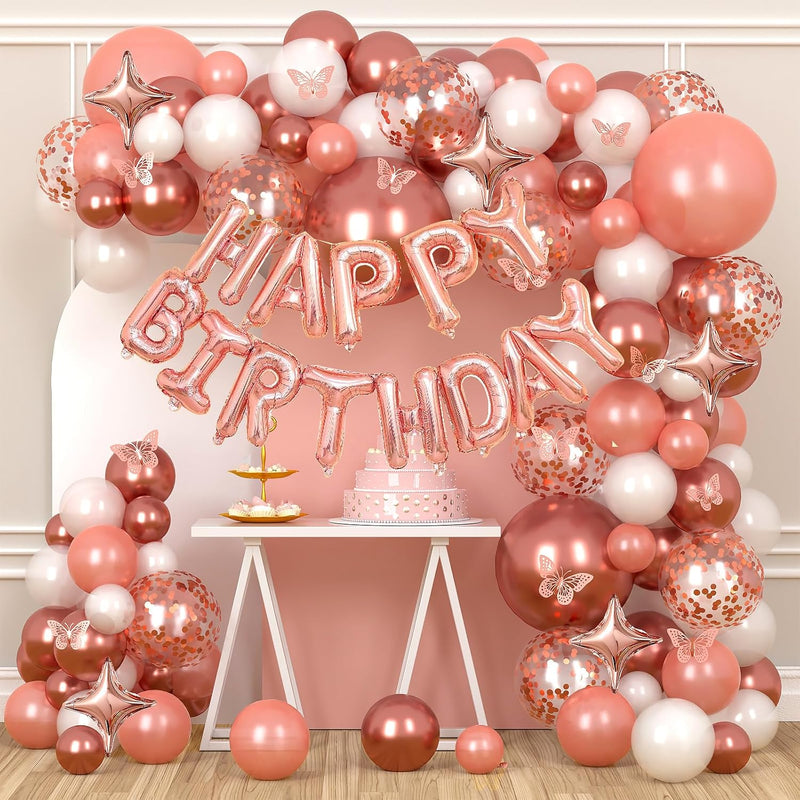 Rose Gold Balloon Arch Kit Pearl White Rose Gold Confetti Balloons Gar