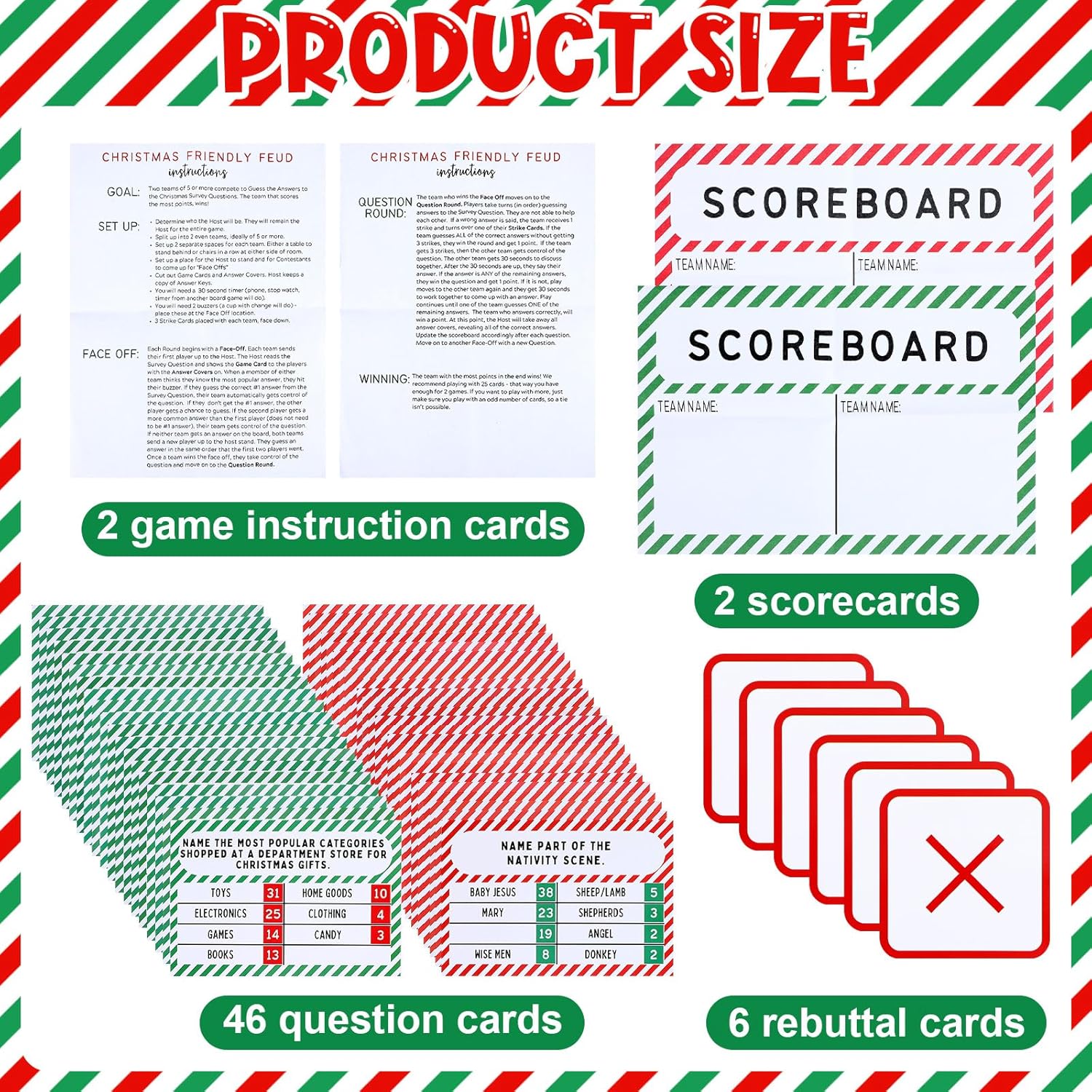 Christmas Friendly Feud Game Friendly Feud Quiz Christmas Party Games Trivia Game Fun Holiday Games For Families Office Winter Party Supplies
