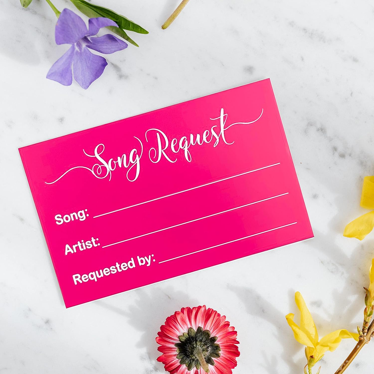 100 Song Request Cards Play Song At Wedding Reception Prom Dance Party Band Dj Karaoke Music Suggestion Note Hot Pink