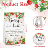 101 Pcs Baby Shower Games Include Paperboard Baby Hunt Sign 100 Mini Plastic Babies Tabletop Sign Tiny Babies Funny Prizes For Gender Reveal Party Favors (Red,Strawberry)