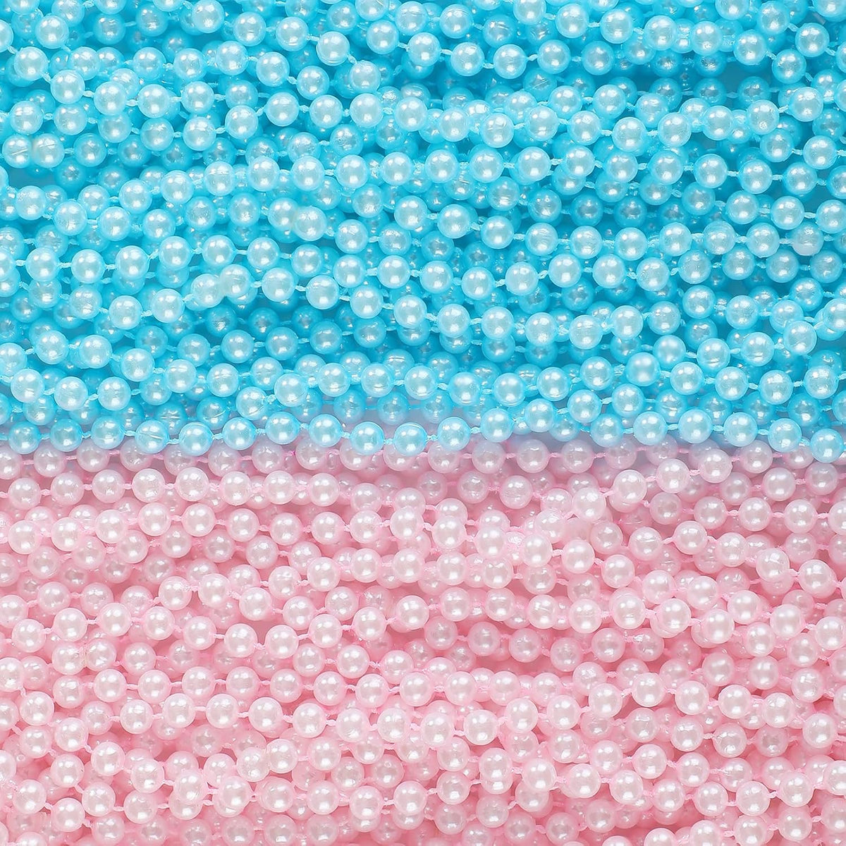50 Pcs Gender Reveal Beads For Baby Shower Blue Pink Plastic Beads Blue 24 Inch 6 Mm Announcement Party Supplies Gender Reveal Party Favors For Baby Shower