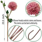 Artificial Silk Flowers Dahlia 24'In Fake Long Stem Flower 5 Pcs,Suitable For Wedding Decoration Bouquets,Core Decorations,Home Furnishings (5, Fall Pink)