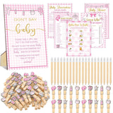 321 Pcs Pink Baby Shower Games For Girl 5 Games Baby Shower Bingo Word Scramble Description And Well Wishes The Price Is Right Guess Who Mom Or Daddy Don'T Say The Word Clothespin Pencil